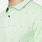 Green Printed Slim Fit Polo T-Shirt | Greenfibre