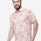 Peach Printed Slim Fit Polo T-Shirt | Greenfibre