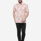 Peach Printed Slim Fit Polo T-Shirt | Greenfibre