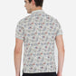 Ecru Melange Printed Slim Fit Polo T-Shirt | Greenfibre