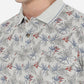 Ecru Melange Printed Slim Fit Polo T-Shirt | Greenfibre