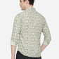 Moss Grey Printed Slim Fit Semi Casual Shirt | Greenfibre