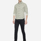 Moss Grey Printed Slim Fit Semi Casual Shirt | Greenfibre