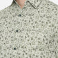 Moss Grey Printed Slim Fit Semi Casual Shirt | Greenfibre