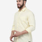 Pastel Yellow Solid Smart Fit Semi Casual Shirt | Greenfibre