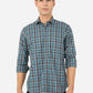 Pacific Blue Checked Slim Fit Casual Shirt | Greenfibre