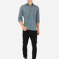 Pacific Blue Checked Slim Fit Casual Shirt | Greenfibre