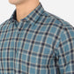 Pacific Blue Checked Slim Fit Casual Shirt | Greenfibre