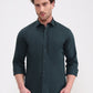 Green Solid Smart Fit Semi Casual Shirt | Greenfibre