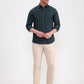 Green Solid Smart Fit Semi Casual Shirt | Greenfibre