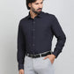 Navy Blue Solid Slim Fit Formal Shirt | Greenfibre