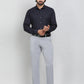 Navy Blue Solid Slim Fit Formal Shirt | Greenfibre