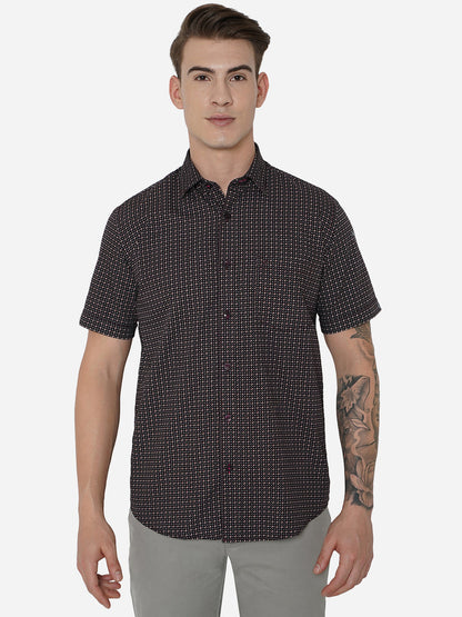 Coffee Bean Printed Smart Fit Casual Shirt | Greenfibre