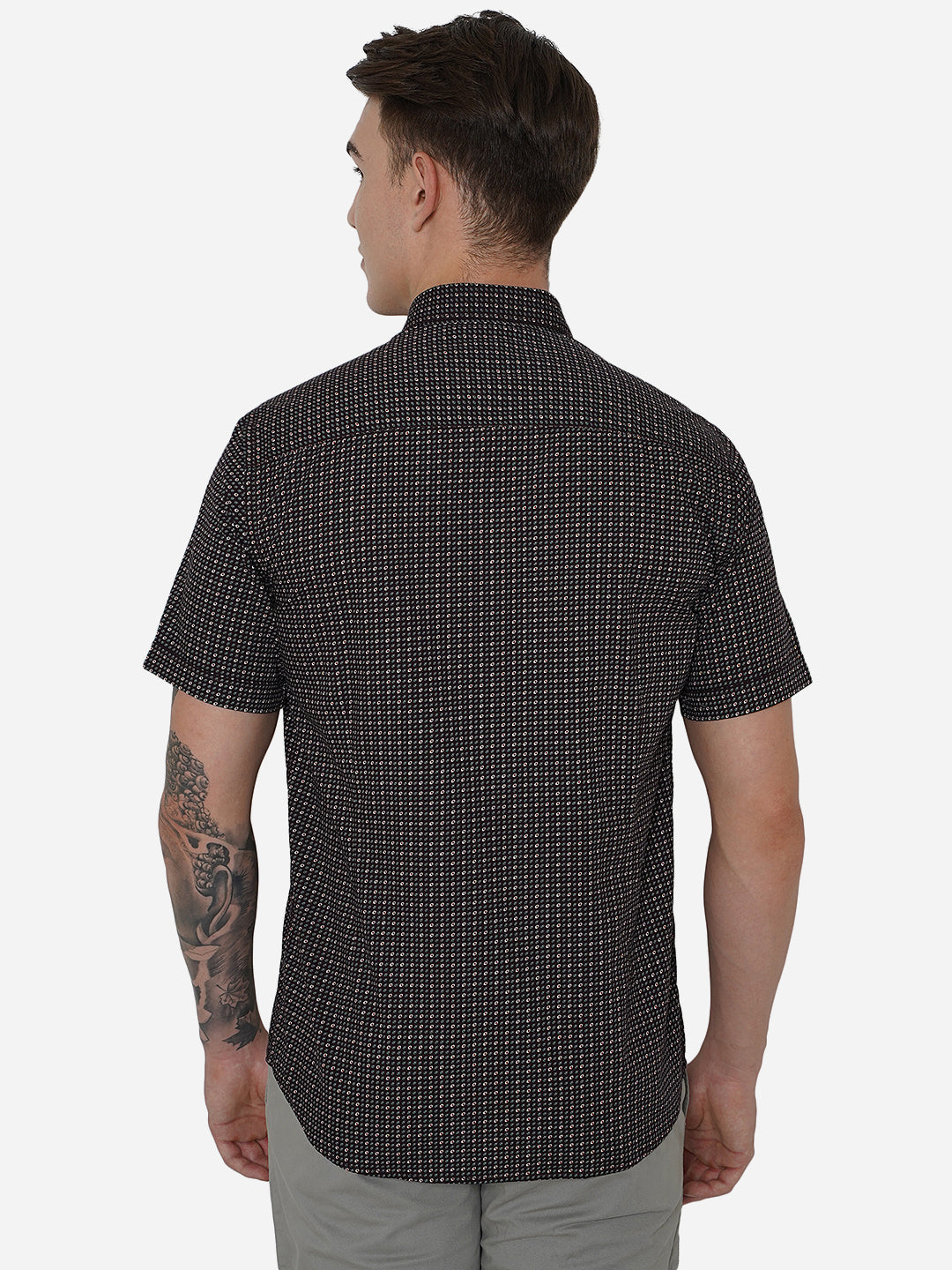 Coffee Bean Printed Smart Fit Casual Shirt | Greenfibre