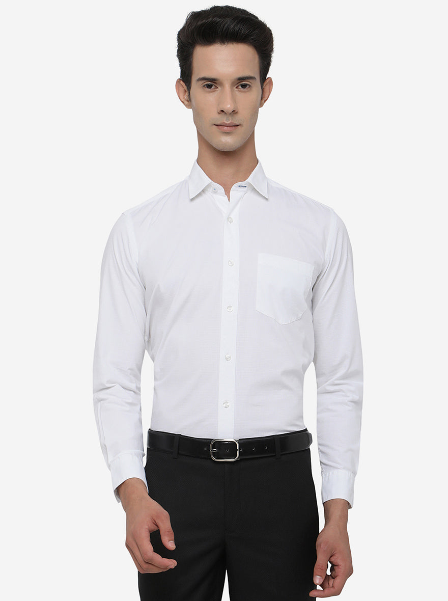 White Checked Smart Fit Casual Shirt | Greenfibre