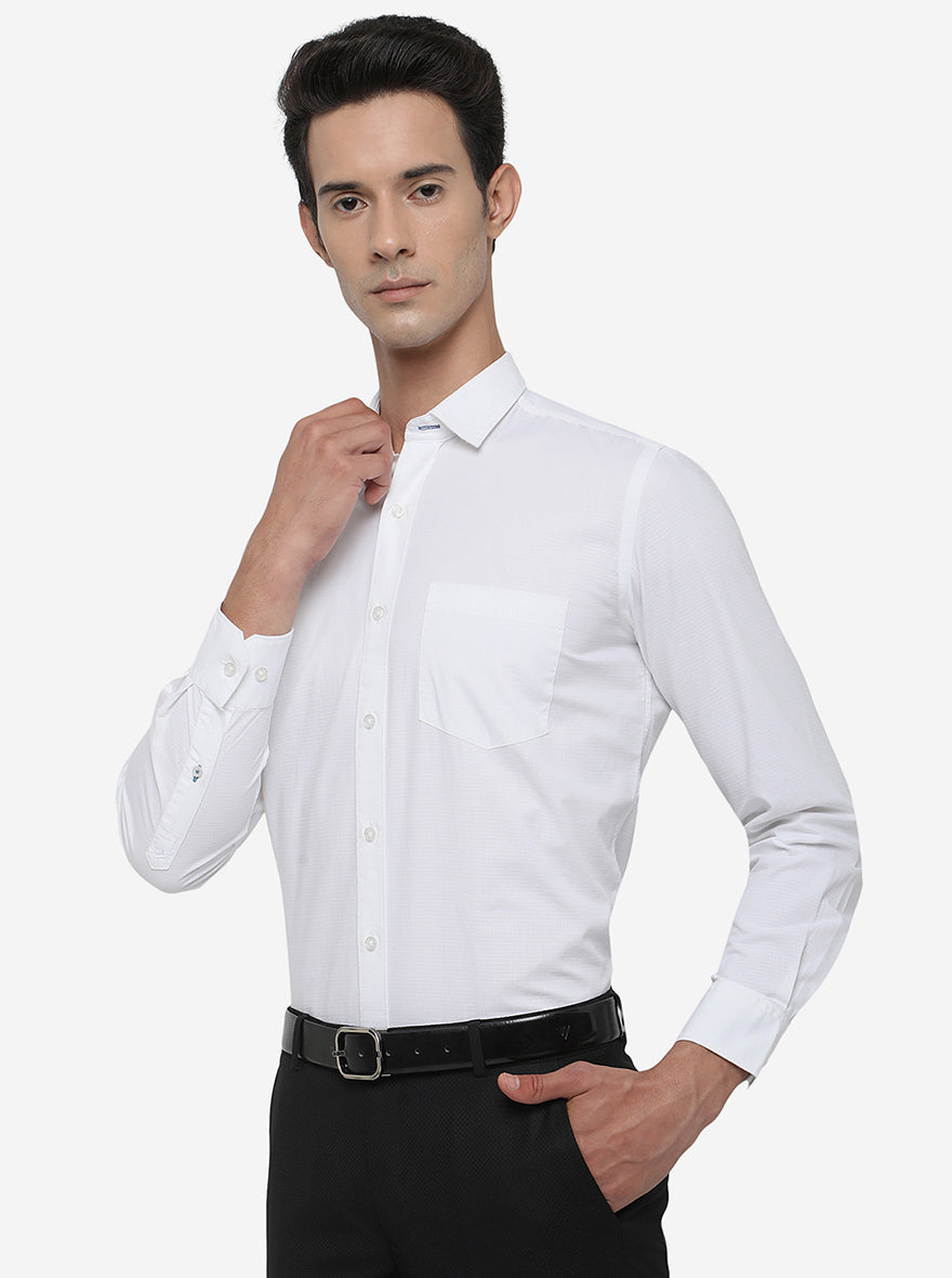 White Checked Smart Fit Casual Shirt | Greenfibre