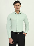 Pista Green Solid Regular Fit Formal Shirt | Greenfibre