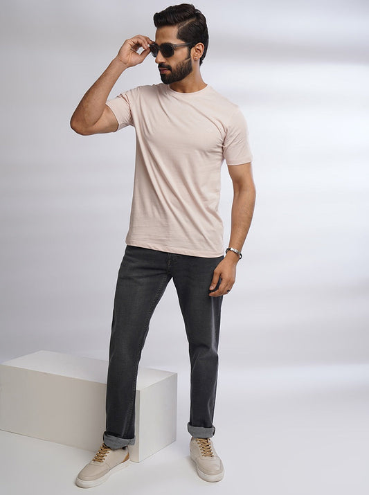 Dark Grey Washed Straight Fit Jeans | Greenfibre