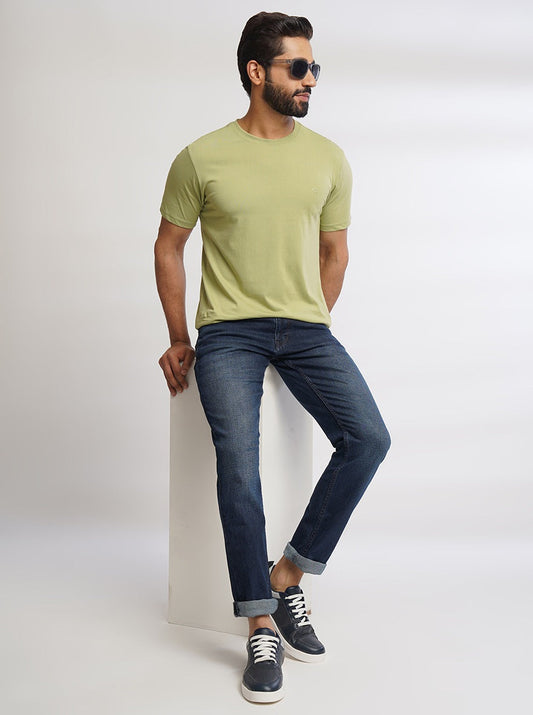 Navy Blue Washed Narrow Fit Jeans | Greenfibre