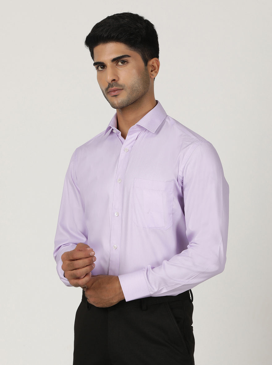 Purple Solid Slim Fit Formal Shirt | Greenfibre