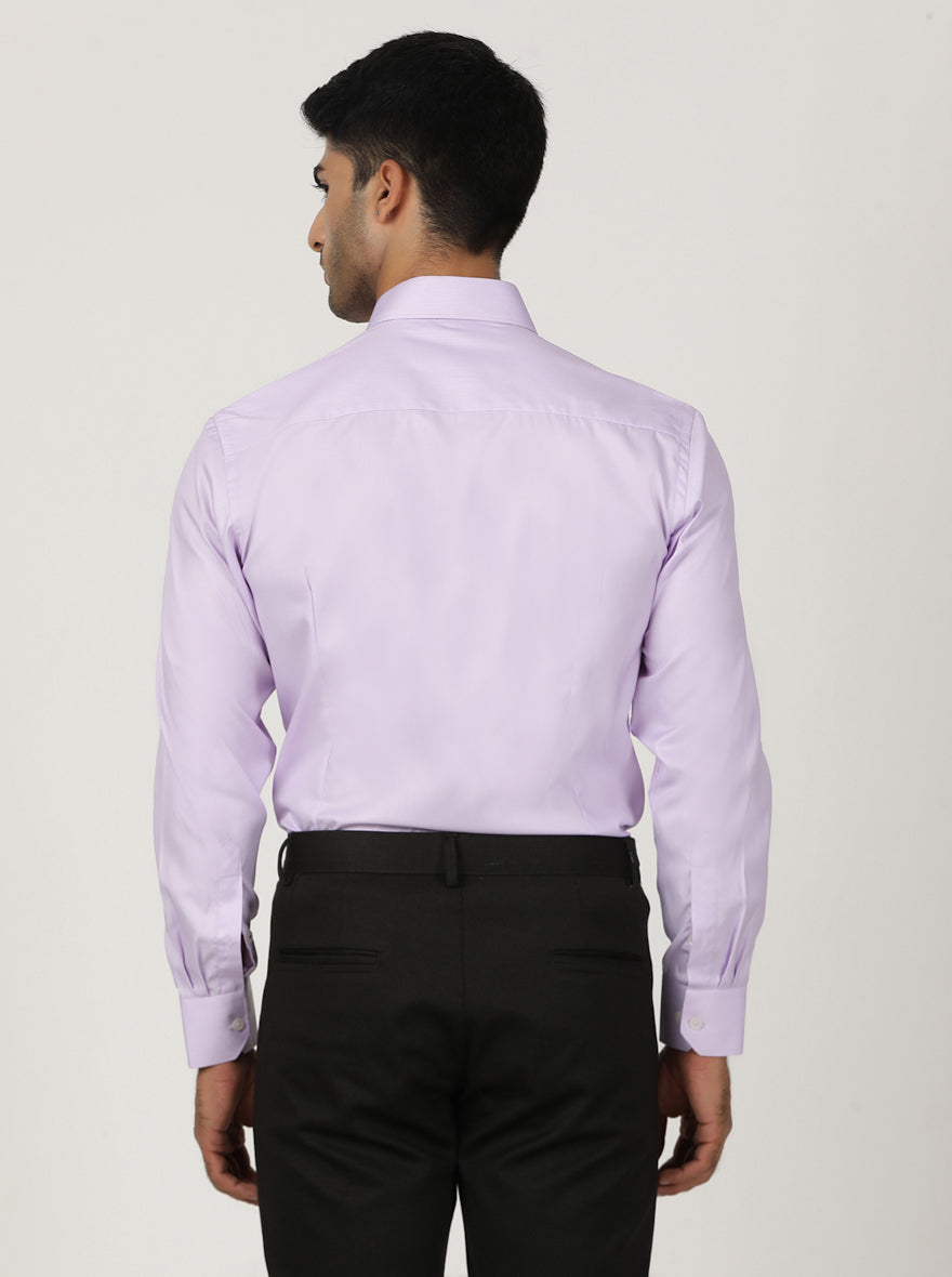 Purple Solid Slim Fit Formal Shirt | Greenfibre