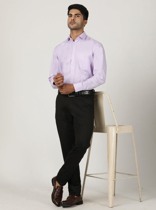 Purple Solid Slim Fit Formal Shirt | Greenfibre