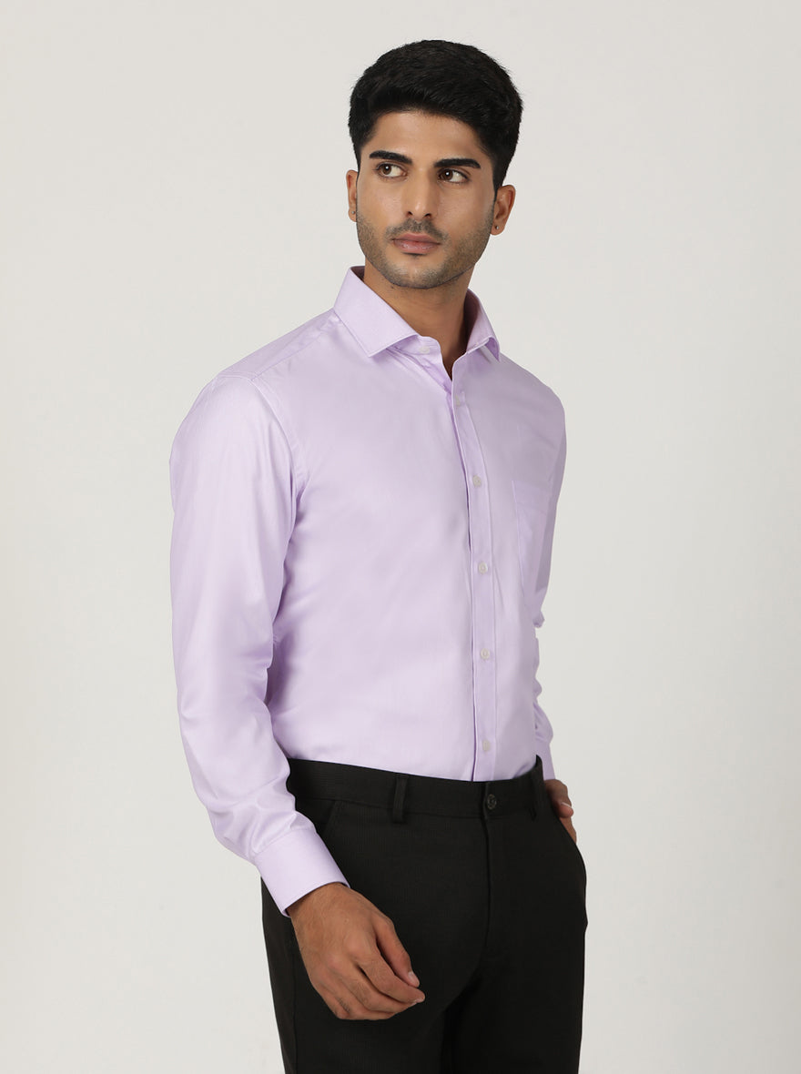 Purple Solid Slim Fit Formal Shirt | Greenfibre