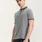 Grey & White Checked Slim Fit Polo T-Shirt | Greenfibre