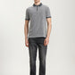 Grey & White Checked Slim Fit Polo T-Shirt | Greenfibre