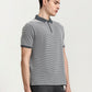 Grey & White Checked Slim Fit Polo T-Shirt | Greenfibre