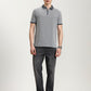Grey & White Checked Slim Fit Polo T-Shirt | Greenfibre