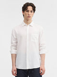 Snow White Solid Slim Fit Casual Shirt | Greenfibre