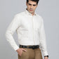 Light Yellow Checked Slim Fit Formal Shirt | Greenfibre