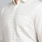 Light Yellow Checked Slim Fit Formal Shirt | Greenfibre