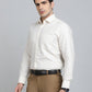 Light Yellow Checked Slim Fit Formal Shirt | Greenfibre