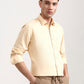 Light Yellow Solid Smart Fit Semi Casual Shirt | Greenfibre