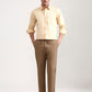 Light Yellow Solid Smart Fit Semi Casual Shirt | Greenfibre