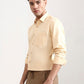 Light Yellow Solid Smart Fit Semi Casual Shirt | Greenfibre