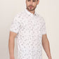 White Printed Slim Fit Polo T-Shirt | JadeBlue