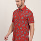 Rust Printed Slim Fit Polo T-Shirt | JadeBlue