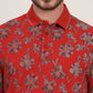 Rust Printed Slim Fit Polo T-Shirt | JadeBlue