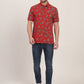 Rust Printed Slim Fit Polo T-Shirt | JadeBlue