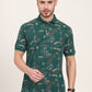 Bottol Green Printed Slim Fit Polo T-Shirt | JadeBlue