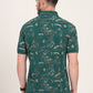 Bottol Green Printed Slim Fit Polo T-Shirt | JadeBlue