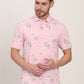 Pink Printed Slim Fit Polo T-Shirt | JadeBlue