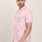 Pink Printed Slim Fit Polo T-Shirt | JadeBlue