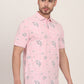 Pink Printed Slim Fit Polo T-Shirt | JadeBlue