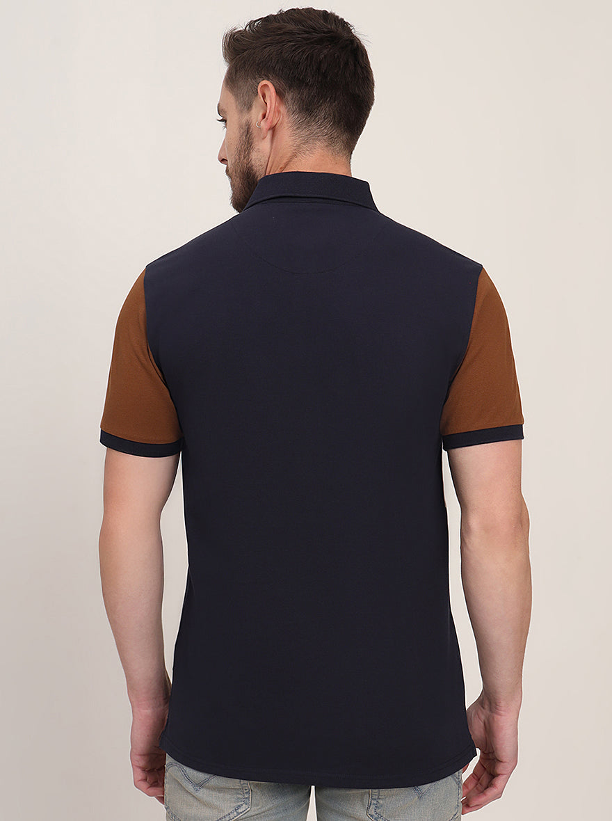Multicolor Striped Slim Fit Polo T-Shirt | JadeBlue