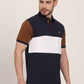 Multicolor Striped Slim Fit Polo T-Shirt | JadeBlue