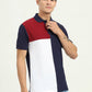 Navy Blue & White Striped Slim Fit Polo T-Shirt | Greenfibre